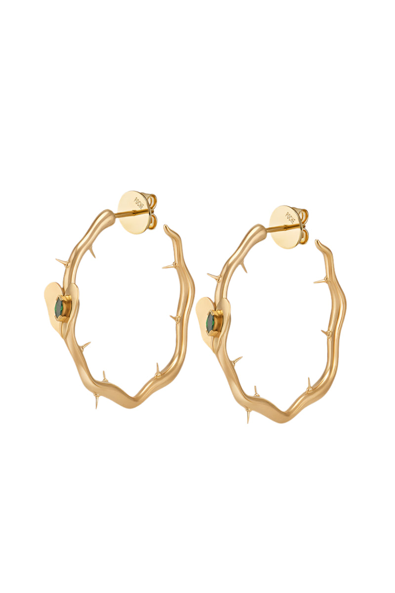 LEAF HOOPS IN GOLD - CULT MIA