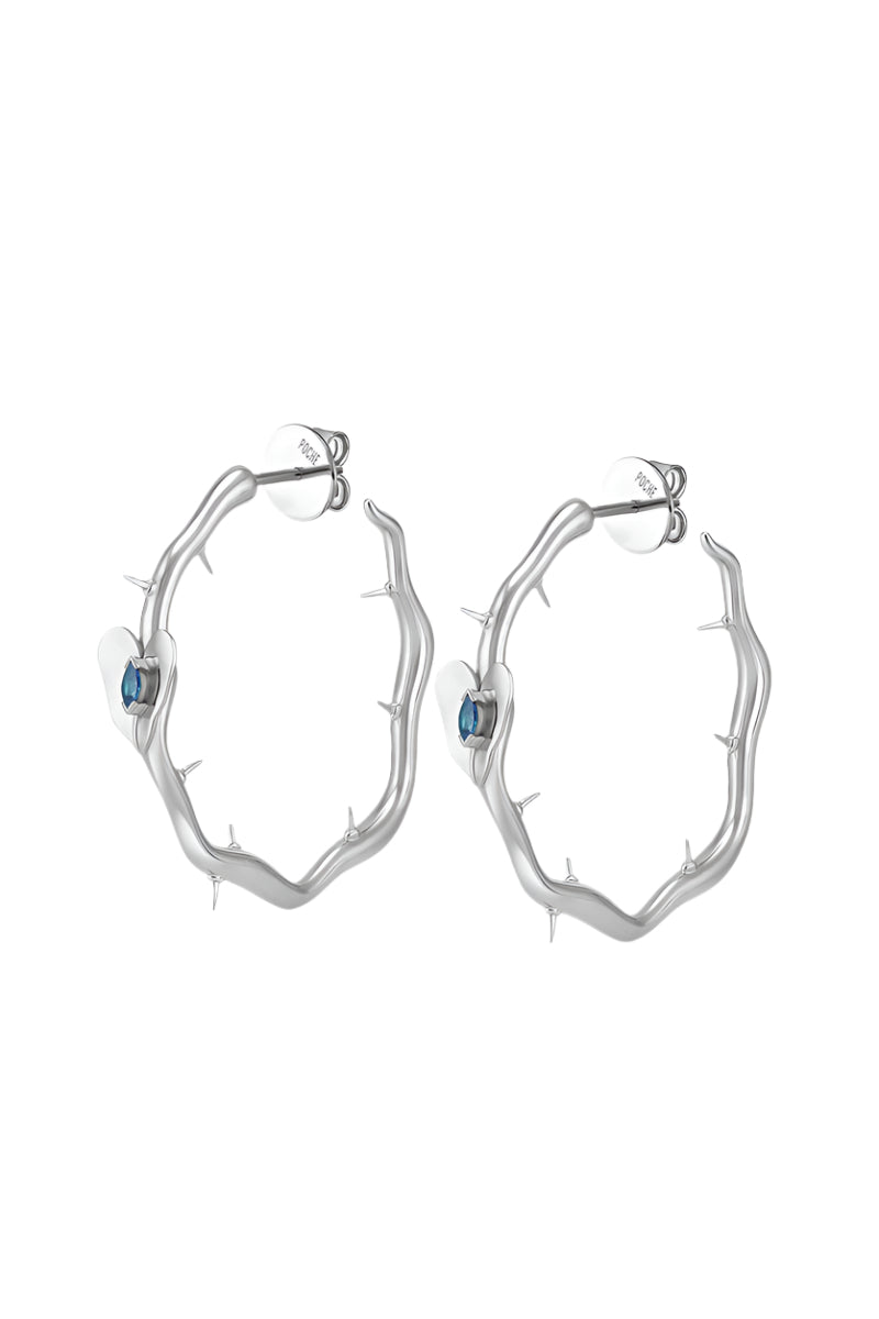 LEAF HOOPS IN SILVER - CULT MIA
