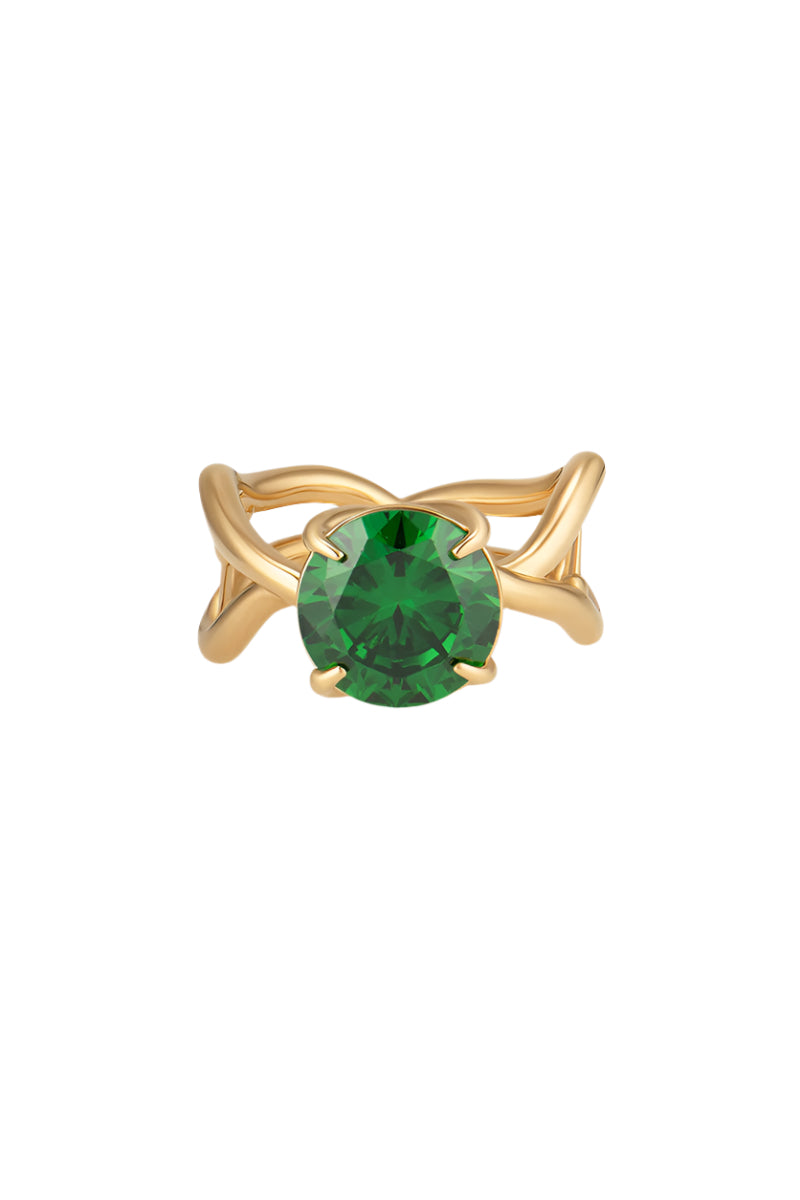 Gold Thorn Ring by Poché, close-up of a delicate gold ring featuring a thorn design, on a neutral background.