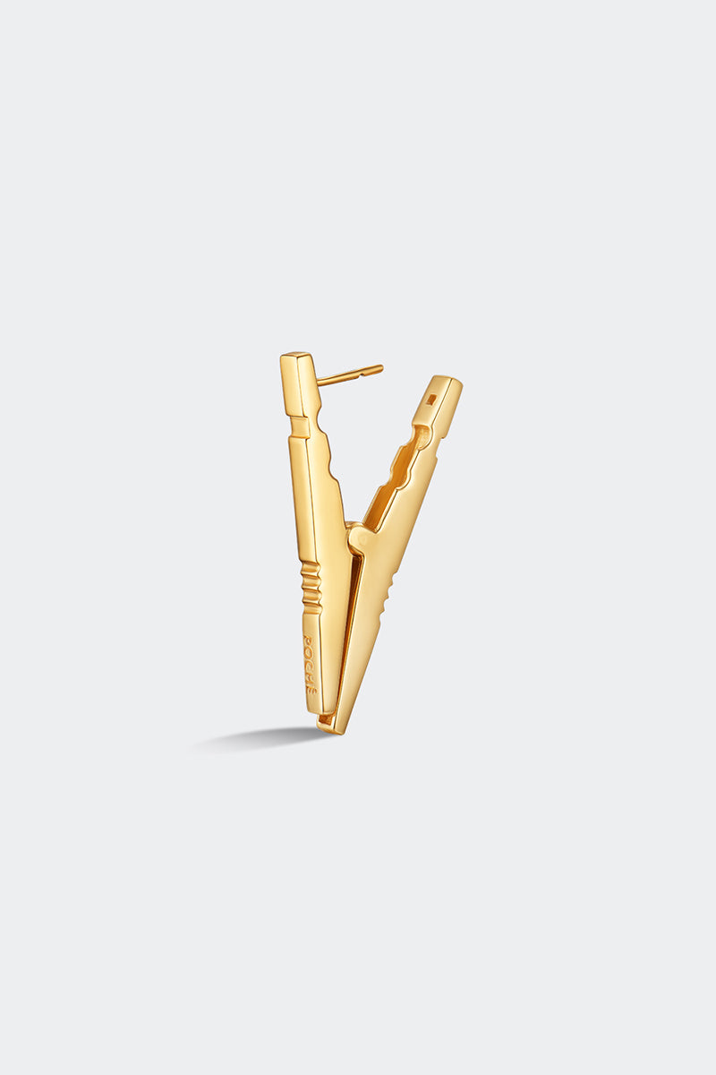 CLOTHESPIN ESSENTIAL MONO EARRING IN GOLD - CULT MIA