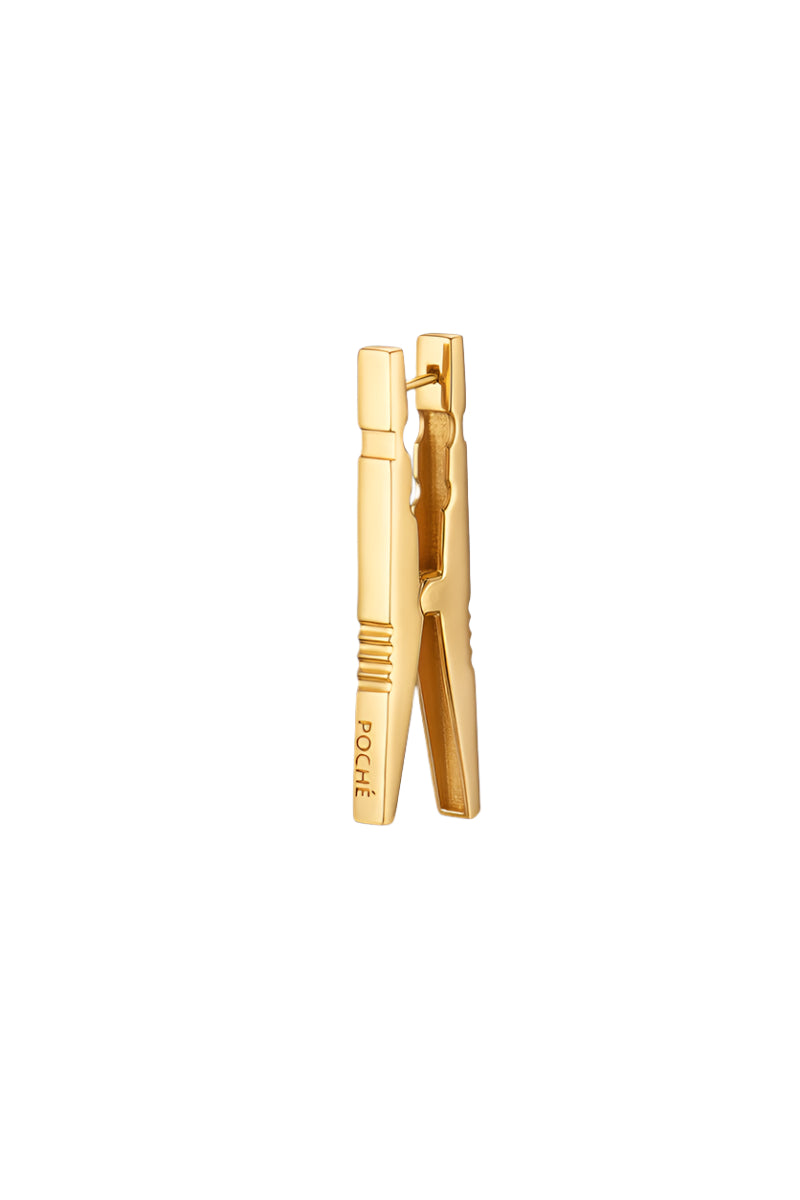 CLOTHESPIN ESSENTIAL MONO EARRING IN GOLD - CULT MIA