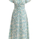 Rebecca Taylor Bellamy silk midi dress in cream multi with floral pattern, elegant and flowing for spring occasions.