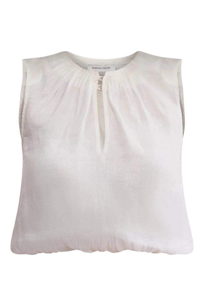Rebecca Taylor CLEO ivory top featuring a delicate, lightweight fabric and elegant design, perfect for spring wear.