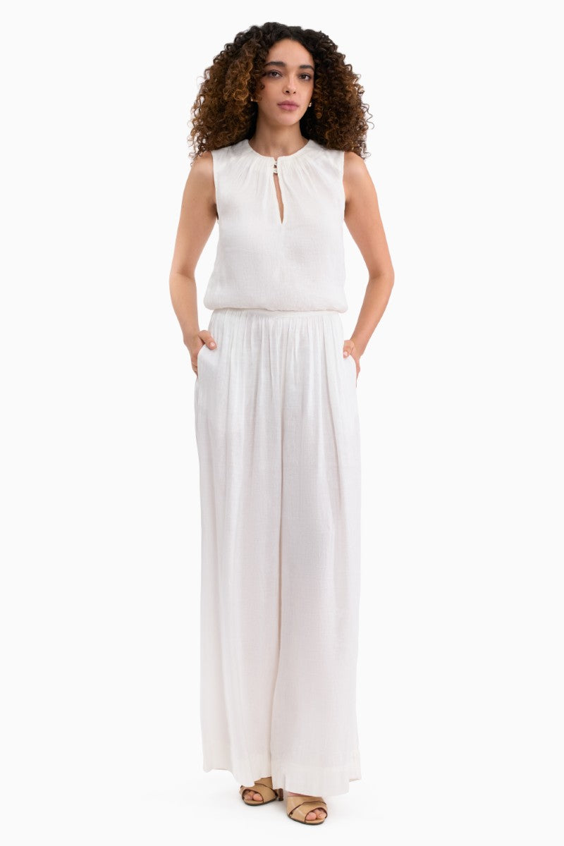 Rebecca Taylor CLEO ivory top, stylish sleeveless blouse with delicate details, perfect for spring fashion.