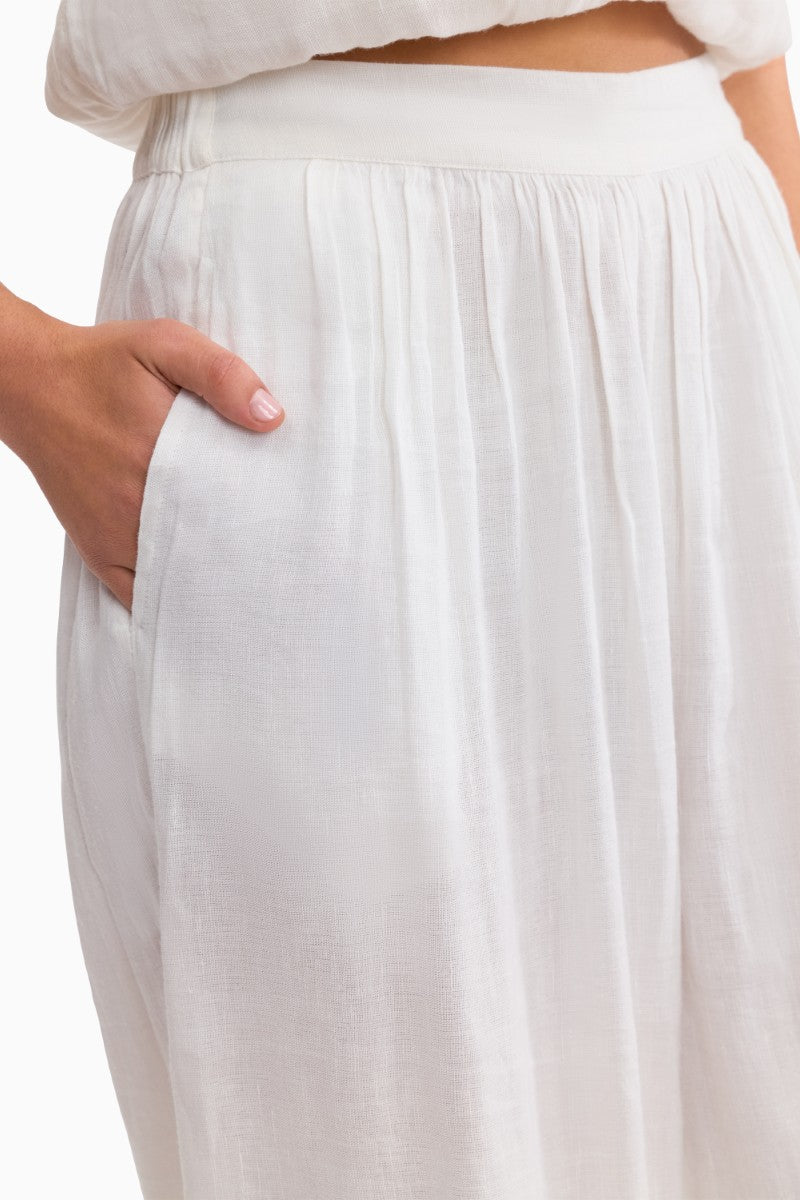 Rebecca Taylor CLEO ivory pants with a relaxed fit and tailored design, shown on a model against a neutral background.