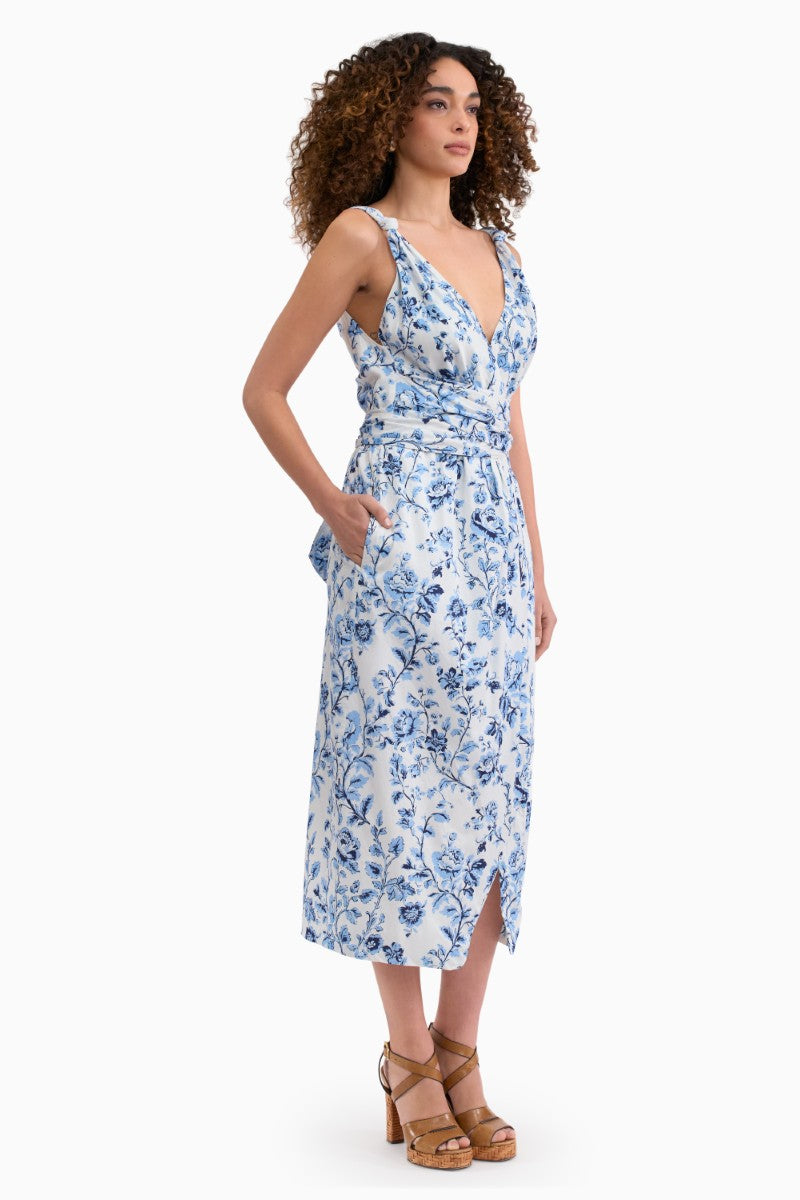 rebecca taylor midi dress RACHELLE DRESS IN MARITIME BLUE | CULT MIA
