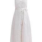 Rebecca Taylor Marianne ivory halter midi dress, stylish sleeveless dress with elegant design and flowing fabric.