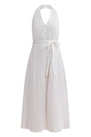 Rebecca Taylor Marianne ivory halter midi dress, stylish sleeveless dress with elegant design and flowing fabric.