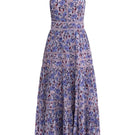Rebecca Taylor Daphne Crinkle Dress in Iris Multi, a colorful maxi dress with a flowy, textured fabric design.