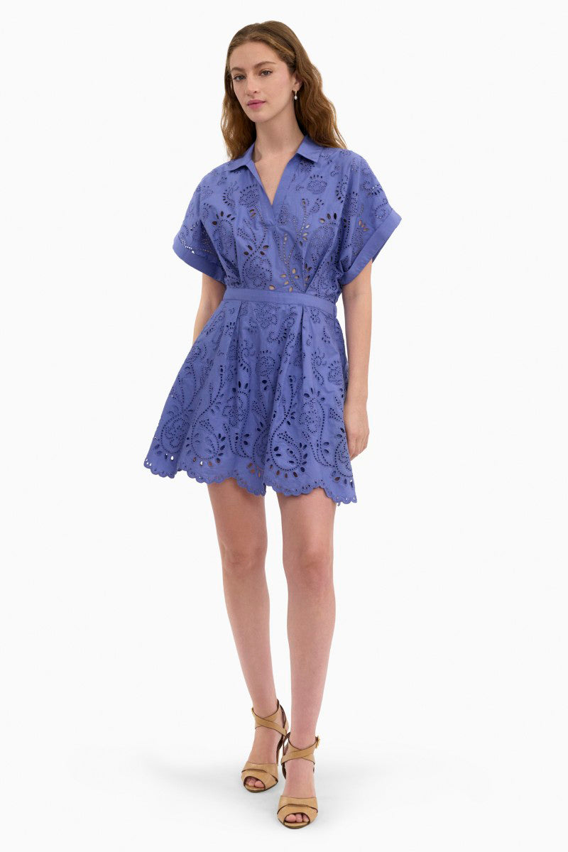 Rebecca Taylor BRIELLE POPLIN EYELET MINI DRESS IN LAVENDER BLOOM Rebecca Taylor BRIELLE POPLIN EYELET MINI DRESS IN LAVENDER BLOOM