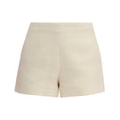 Rebecca Taylor Margot tweed shorts in cream, stylish women's summer shorts with a textured tweed fabric and tailored fit.