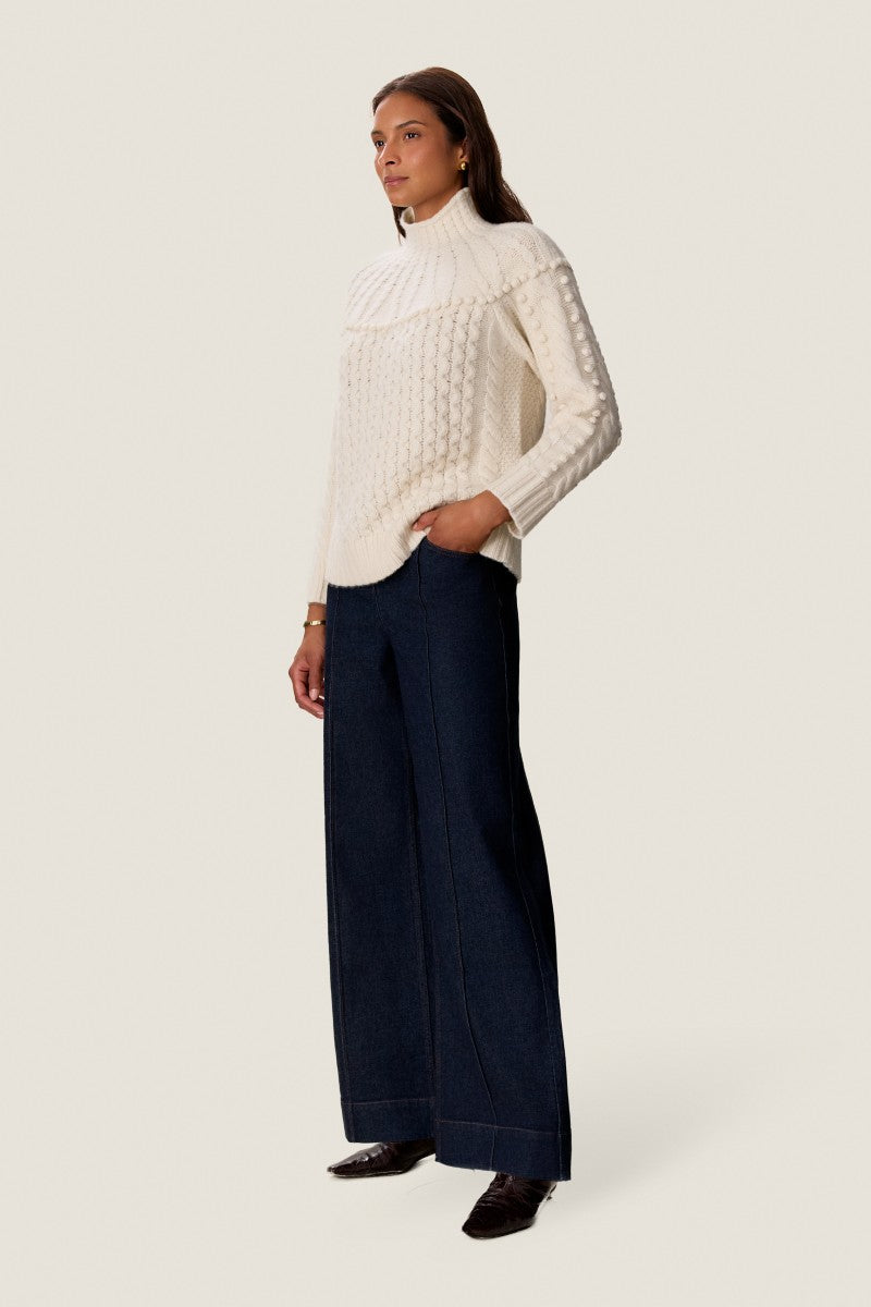 Rebecca Taylor Raven turtleneck sweater in cozy knit, featuring a classic high neckline and fitted silhouette.