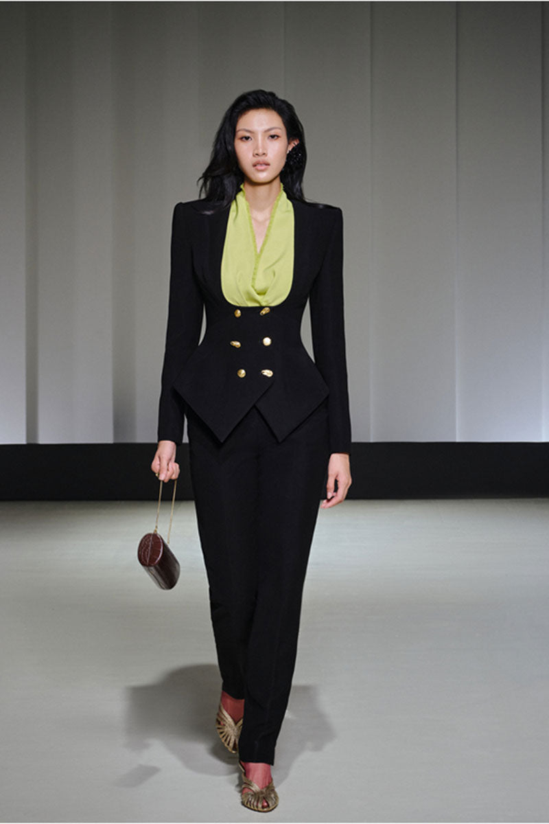 Jenny K Tran Hailsham blazer jacket, stylish tailored blazer with lapels and front buttons, perfect for professional or casual wear.