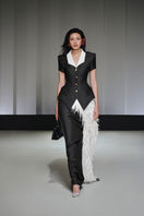 Jenny K Tran GILVAN blazer jacket, tailored blazer with a sleek fit, shown in a professional studio setting.