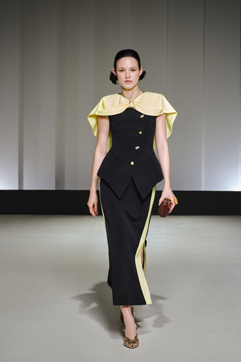 Jenny K Tran Dulverton blazer jacket, tailored men's blazer with structured fit and classic lapel, shown on a hanger.