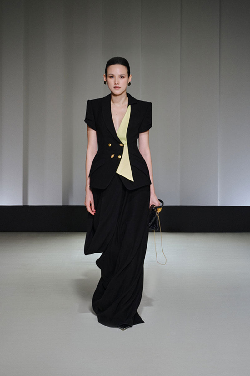 Jenny K Tran Reigate blazer jacket, tailored black blazer with structured fit and classic lapel, suitable for professional or casual wear.