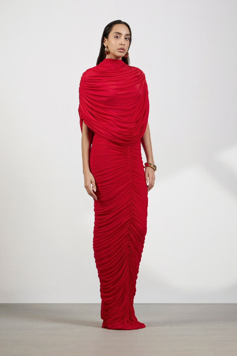 Deme By Gabriella Vienna maxi dress in elegant fabric, featuring a flowing silhouette and detailed design, perfect for formal occasions.