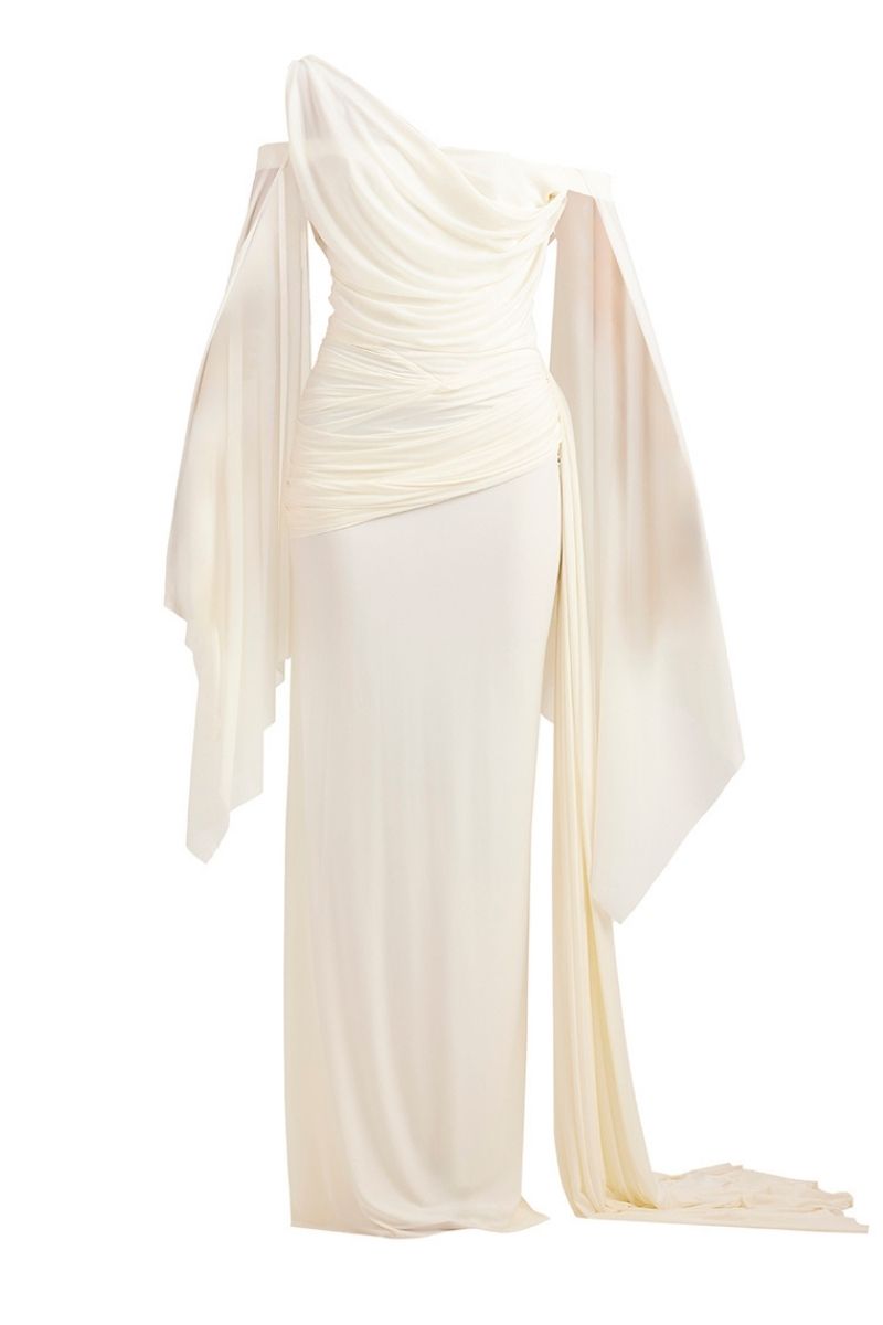 CYNTHIA MAXI DRESS IN OFF WHITE - CULT MIA
