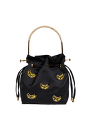 Waiwai Rio BEL Banana Satin Bag, top handle design in vibrant yellow satin with sleek finish and elegant strap detail.