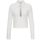 White GAB top by TT Studios, featuring a stylish, fitted design with soft fabric and a round neckline.