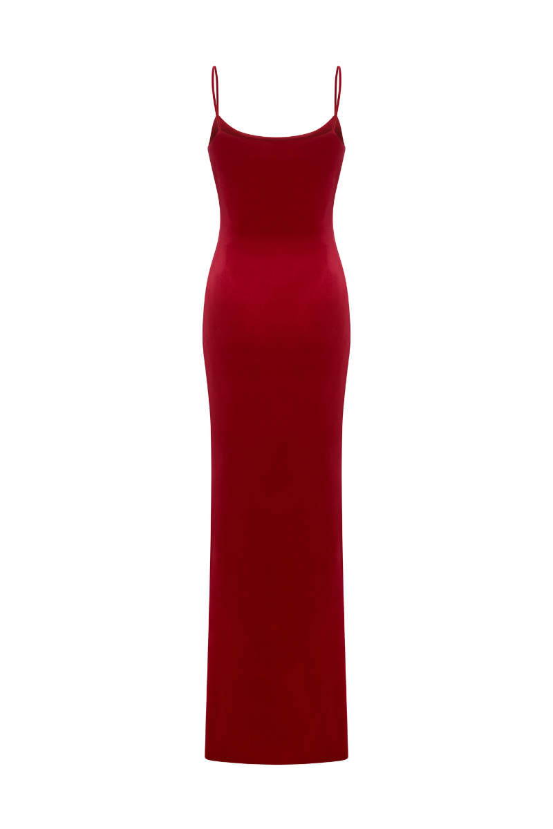 VELVET BODYCON DRESS WITH THIN STRAPS - CULT MIA