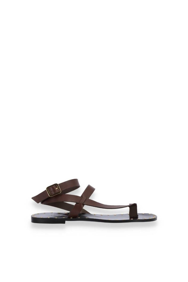 TALLULA BROWN LEATHER SANDALS - CULT MIA