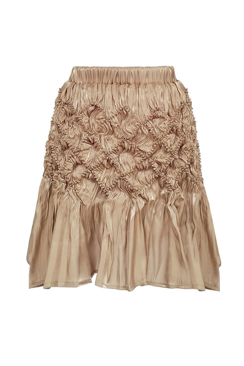 VICTORIA BEIGE SHIBORI MINI SKIRT - CULT MIA