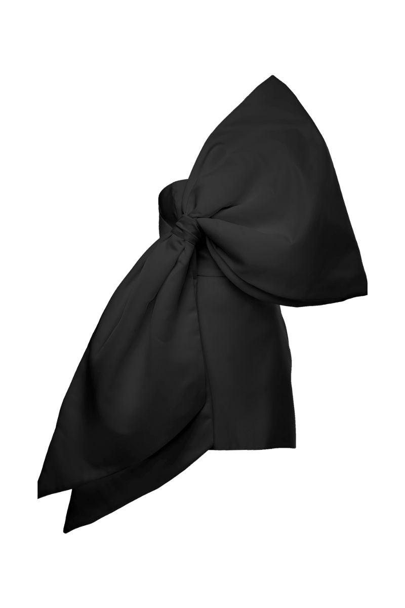JOY BLACK MINI DRESS WITH HUGE BOW - CULT MIA