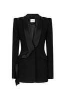 LEKIEU Darcey black blazer jacket, tailored blazer with a sleek fit, shown on a neutral background.