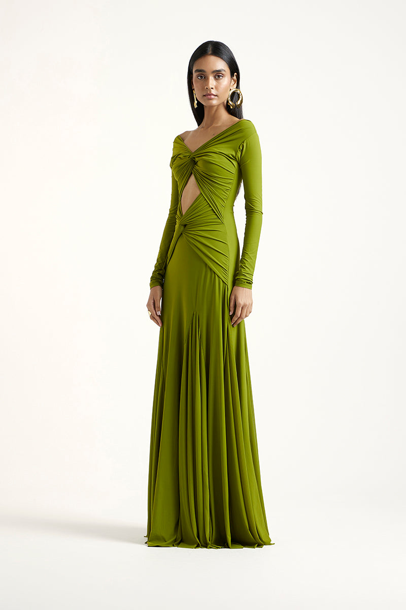 CLEA DRESS IN LIME GREEN