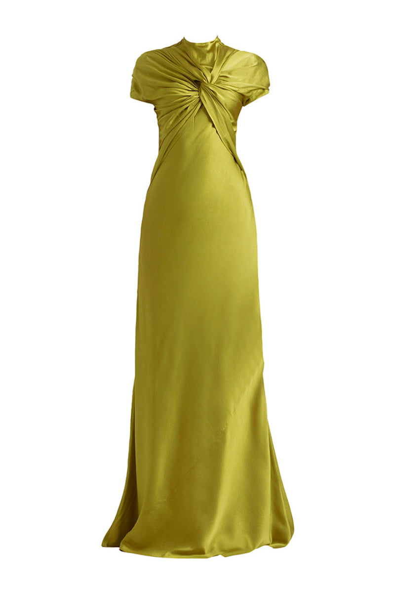 Deme By Gabriella Clover gown featuring a flowing silhouette, elegant fabric, and intricate detailing perfect for special occasions.