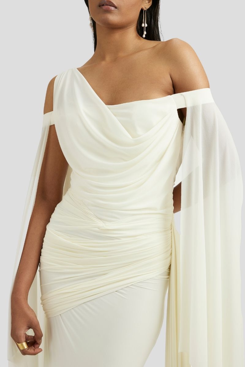 CYNTHIA MAXI DRESS IN OFF WHITE - CULT MIA