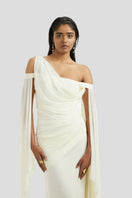 Deme By Gabriella Cynthia maxi dress in butter yellow, flowing sleeveless design with a fitted waist and elegant length.