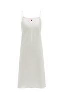White Little Heart slip dress nightgown by Not Just Pajama, featuring soft fabric and delicate heart details.