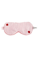 Pink Little Heart Eye Mask from Not Just Pajama loungewear with heart-shaped eye cutouts and soft fabric for comfortable sleep.