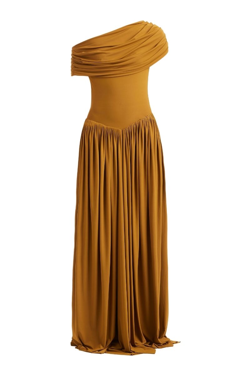 SABINE MAXI DRESS IN OCHRE YELLOW - CULT MIA