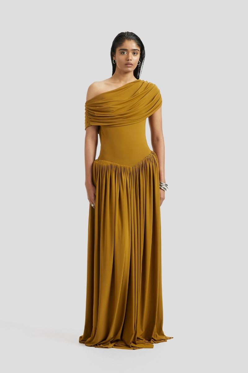 SABINE MAXI DRESS IN OCHRE YELLOW - CULT MIA