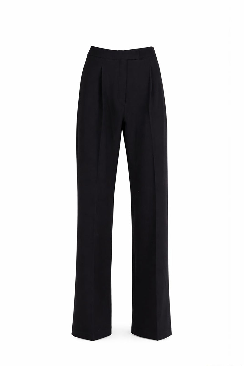 Black Opal Pants by Aquarel Studio featuring a tailored fit and stylish design, shown on a model.