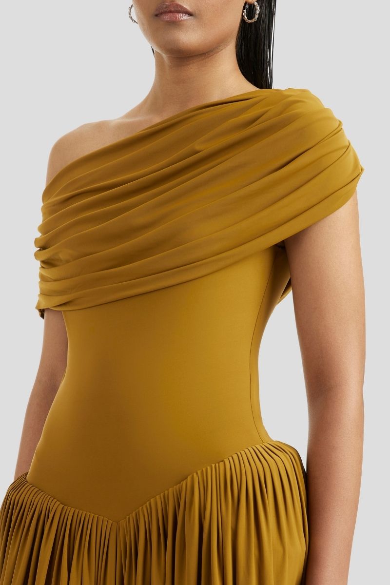 SABINE MAXI DRESS IN OCHRE YELLOW - CULT MIA