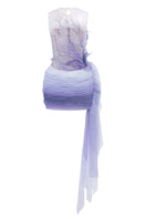 Pink Amelia organza and tulle mini dress by 21Six, featuring a flowy, layered design in Veri Peri color.