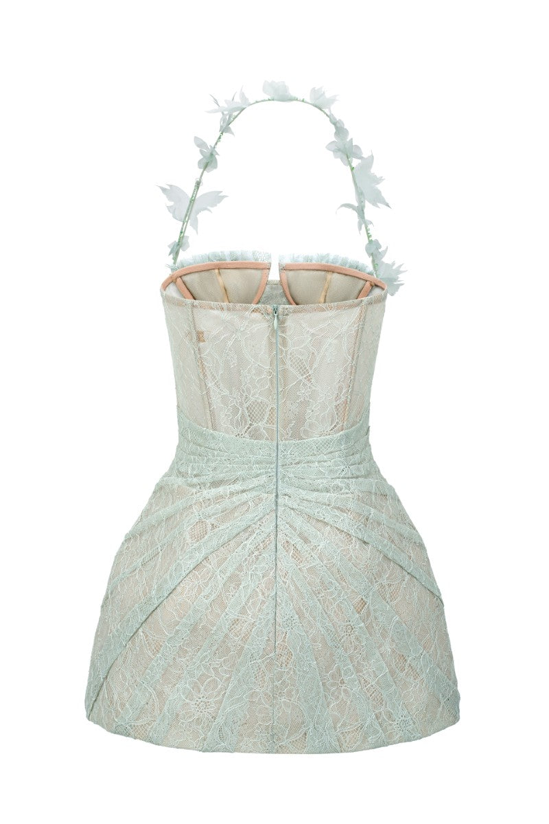 mint lace cocktail dress Alie Street Lila Dress Mint Silver Green