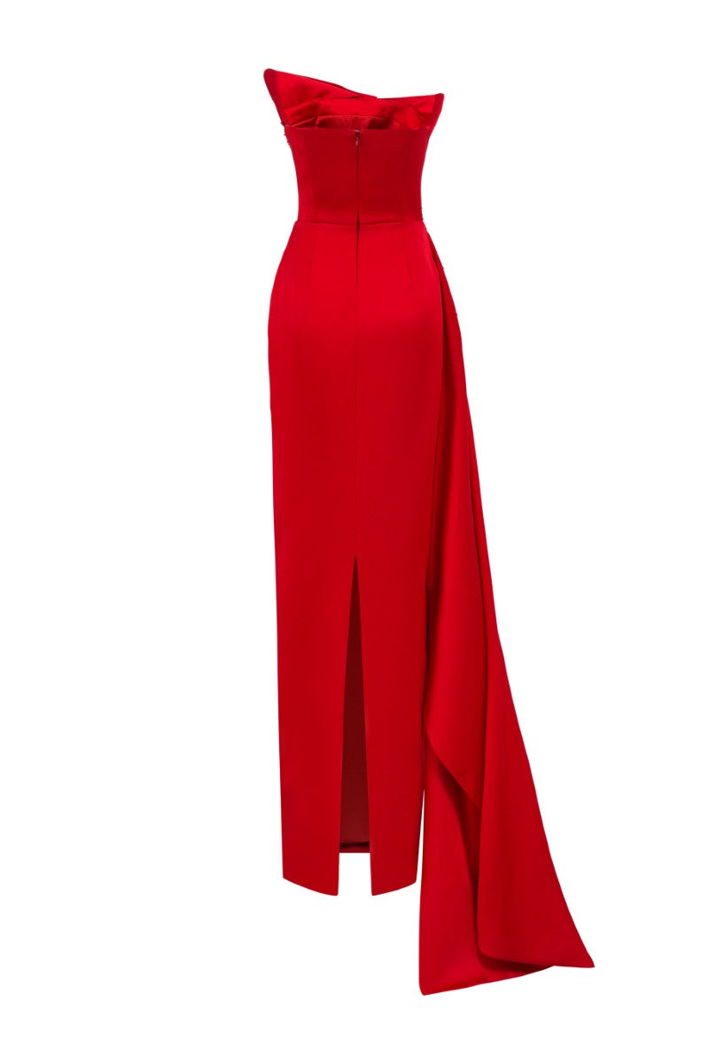 PARISA SILK TAFFETA STRAPLESS BODYCON GOWN - CULT MIA
