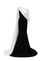 Negin crepe and silk fishtail gown by 21Six featuring a flowing silhouette and elegant drape in soft fabric.