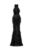 Aylin floral lace halter neck gown by 21Six, featuring intricate lace details and a flowing silhouette.