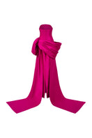 Elegant purple taffeta gown by 21Six featuring intricate detailing, perfect for formal occasions.