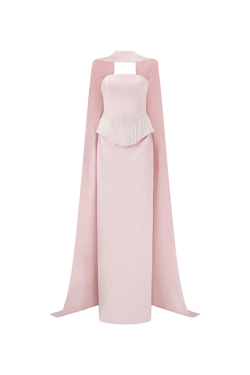 LUZ SILK TAFFETA DRESS IN LIGHT PINK