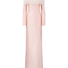 Light pink Talia royal taffeta gown by 21Six, elegant formal dress with flowing fabric and sophisticated design.