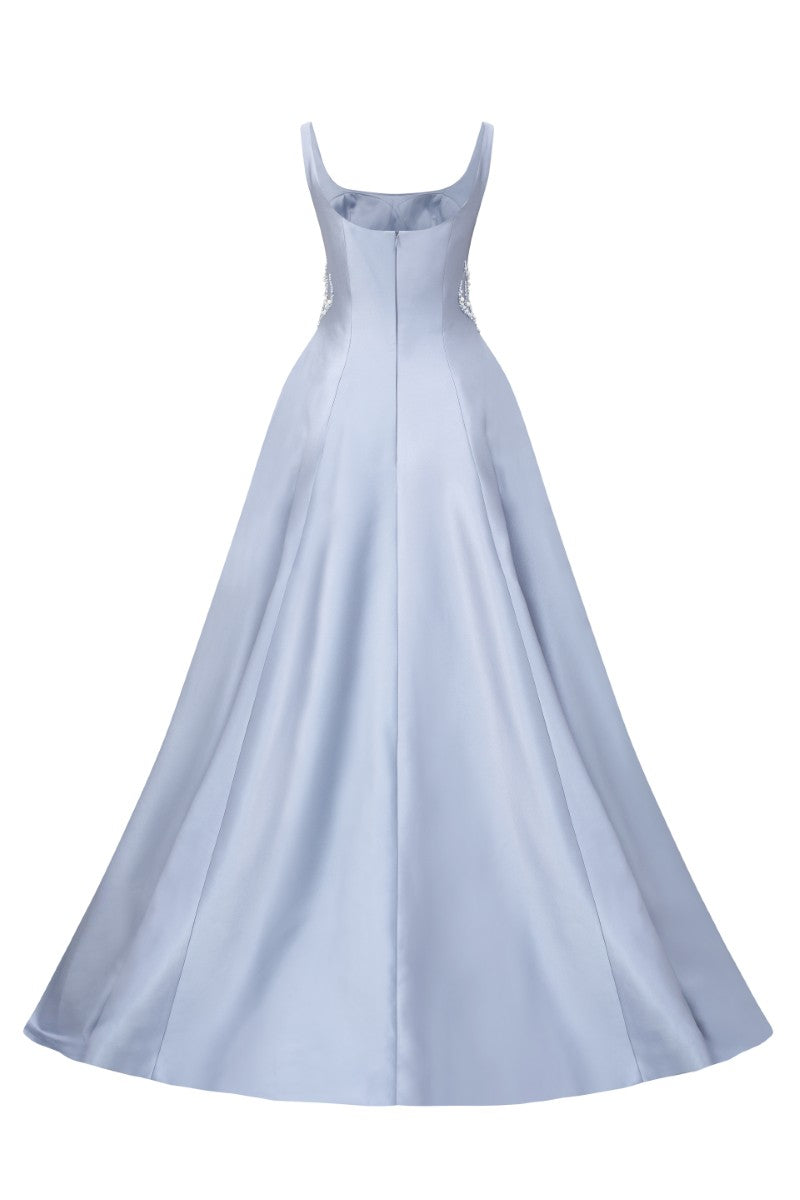 SIENNA ROYAL TAFFETA DRESS IN BLUE CAROLINA | CULT MIA