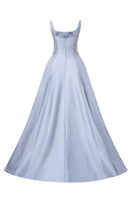 Blue Sienna Royal Taffeta gown by 21Six, featuring elegant design and smooth fabric, perfect for formal occasions.