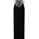 Black Noelle crepe gown by 21Six, elegant floor-length dress with a sleek fit and sophisticated style.
